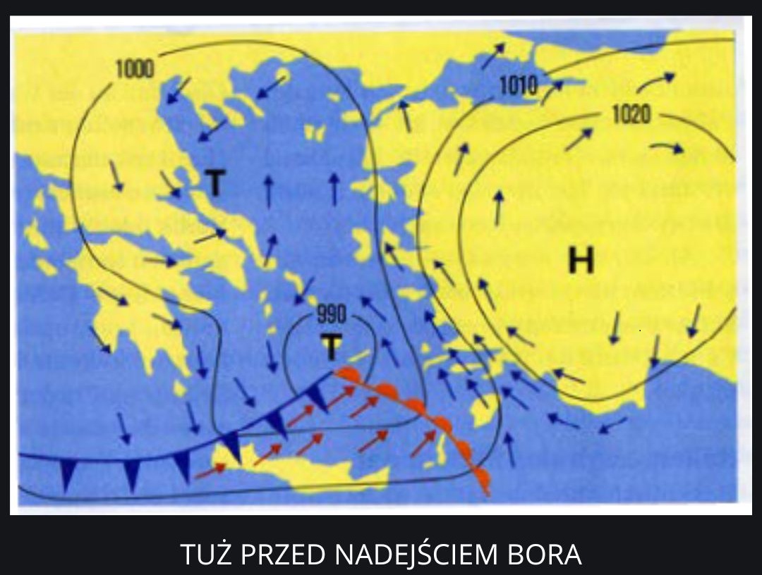 bora wiatr mapa magazyn morze